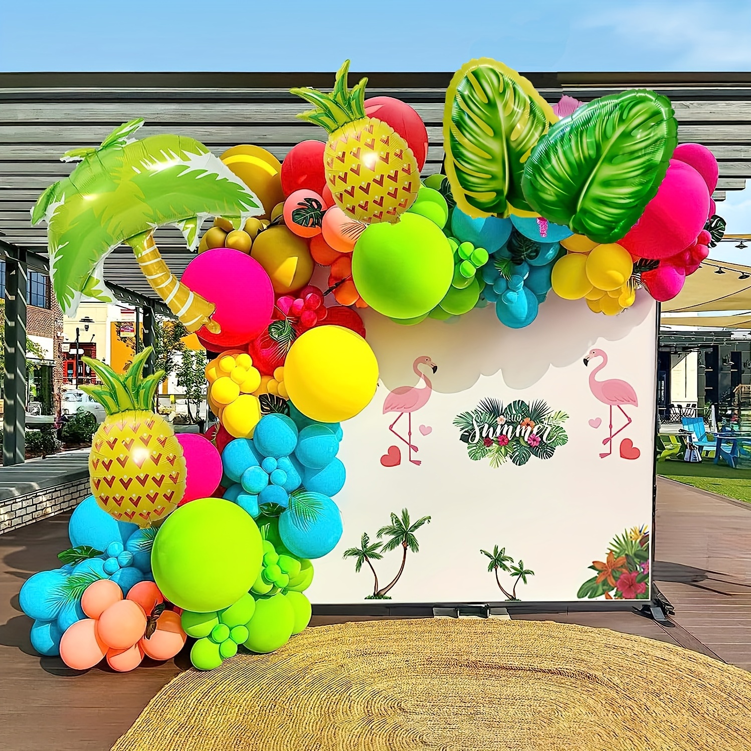 Piñatas temáticas de verano, piñata rosa, piñata multicolor, suministros  para fiesta de cumpleaños, dona grande, decoración de juego de fiesta