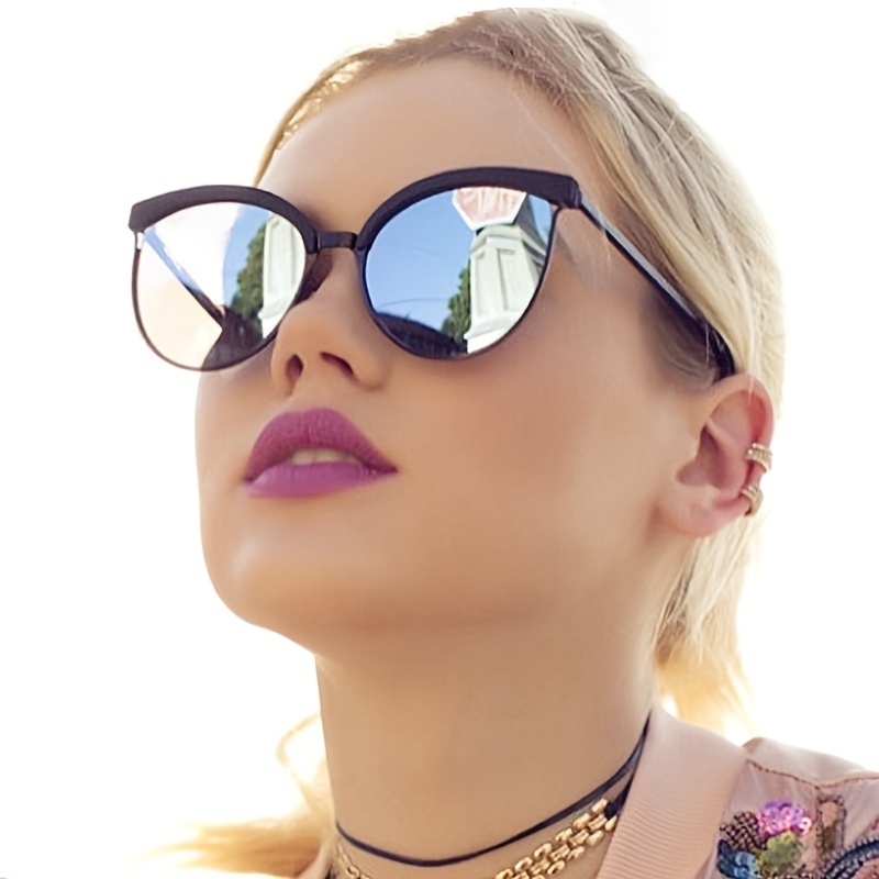 

Oversize Round Frame Sunglasses Rapper Mirror Lens Outdoor Sunshade Decoration Glasses