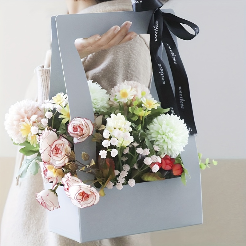 4pcs Flower Paper Gift Box Waterproof Bouquet Gift Box with