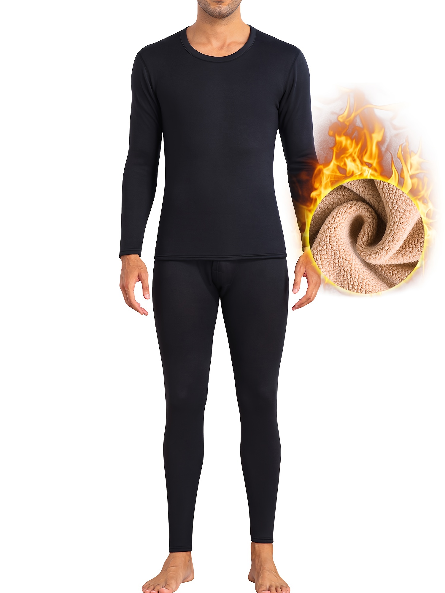 Homenesgenics Thermal Underwear Long Underwear 2-Piece Set Outdoor Warm  Clothing Heated for Riding Skiing Fishing Charging Via Heated Thermal