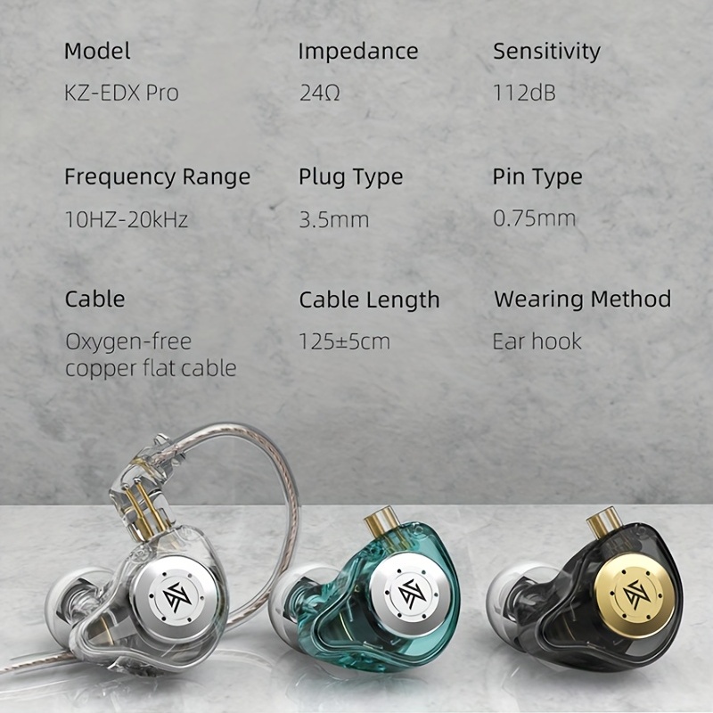 KZ-EDX PRO Dynamic In Ear Earphone, auriculares HIFI con