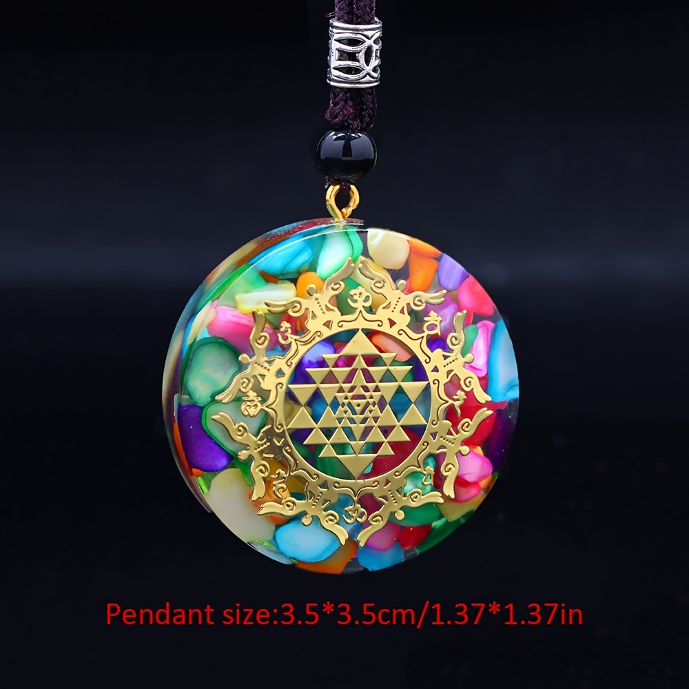 Sri Yantra Symbol Energy Necklace Reiki Healing Metatron's Cube Sacred  Geometry Pendant