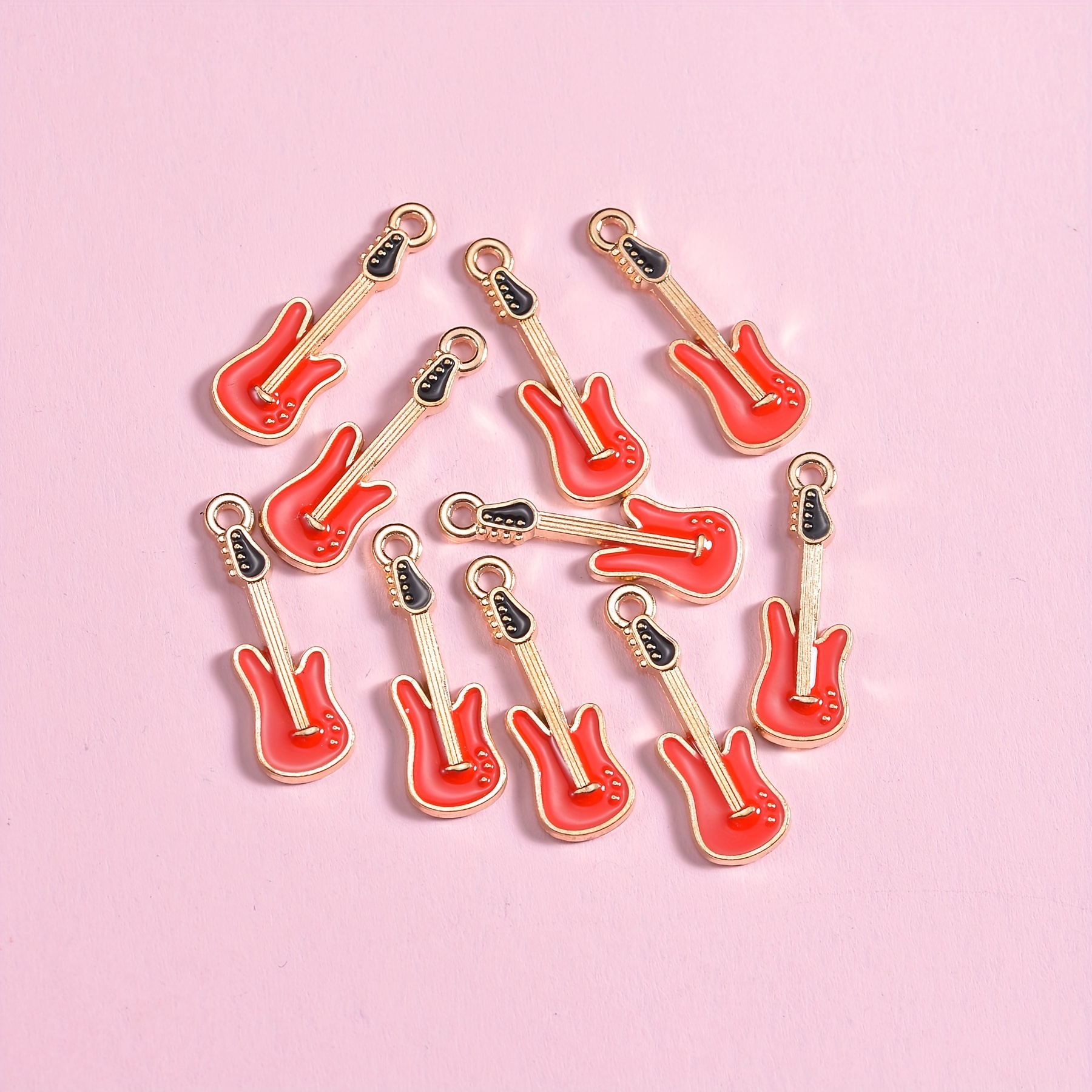 10pcs Guitar Alloy Pendant Jewelry Set