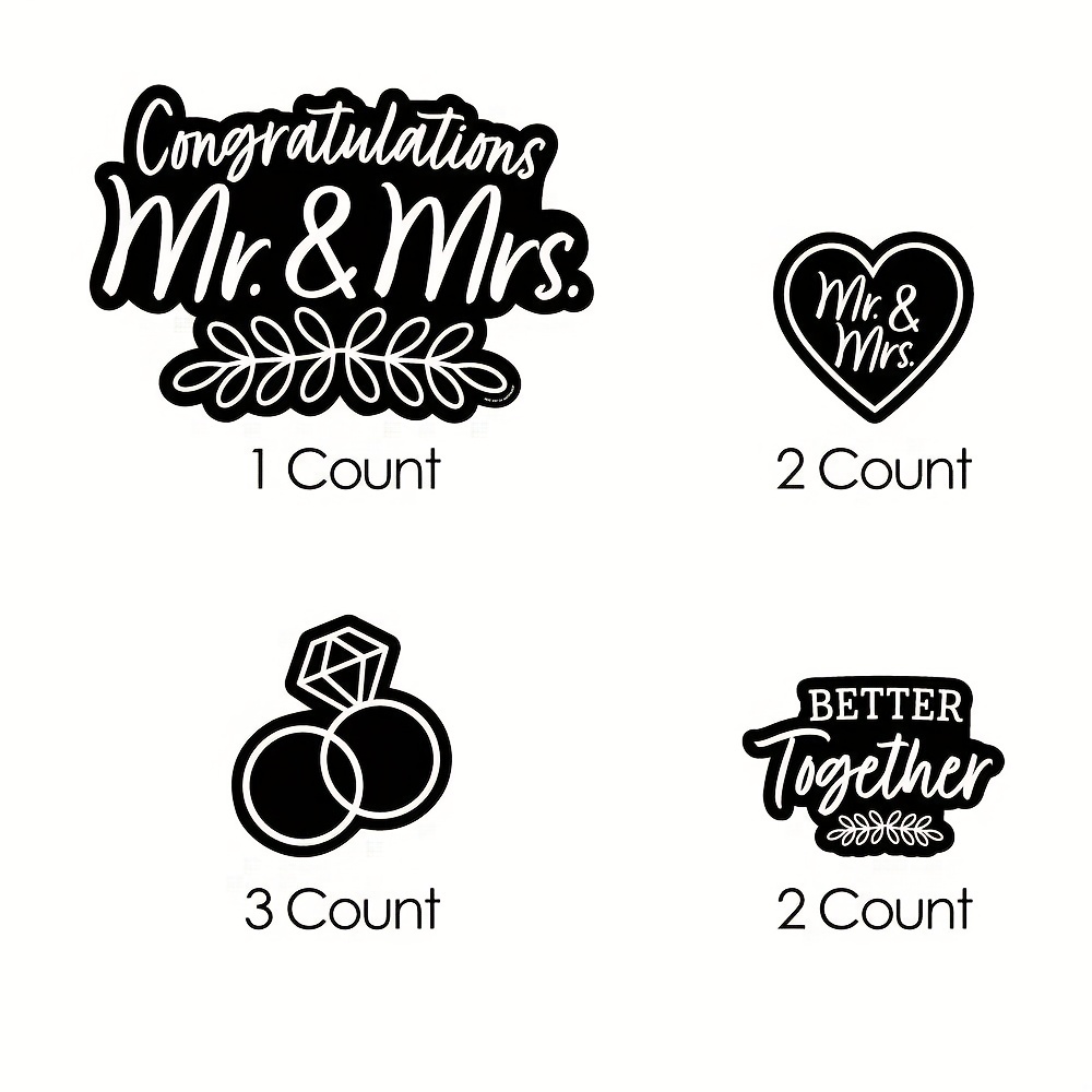 Big Dot Of Happiness Mr. And Mrs. - Black And White Wedding Or