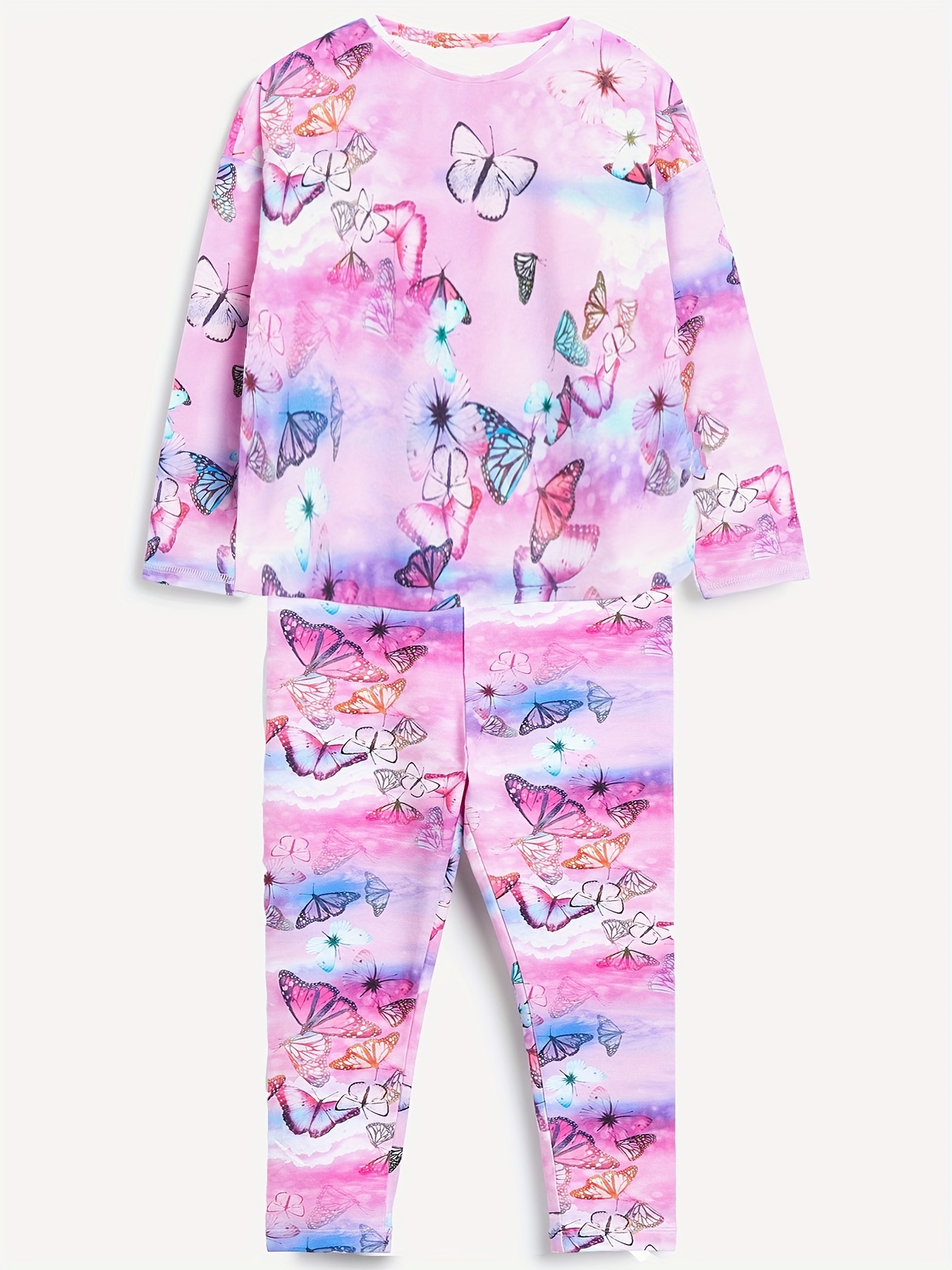 Tebbis Girls Pajama Set Tie Dye Butterfly Pjs 2-PC  