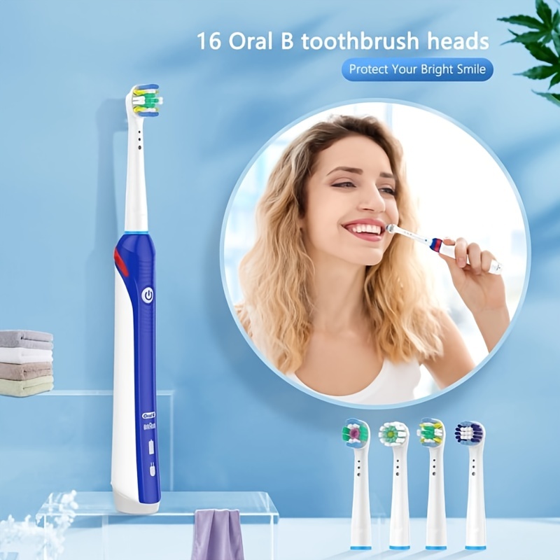 Cabezales de repuesto compatibles con OralB Braun, mejor limpieza doble,  paquete de 4 cabezales de repuesto para cepillo de dientes eléctrico Oral B