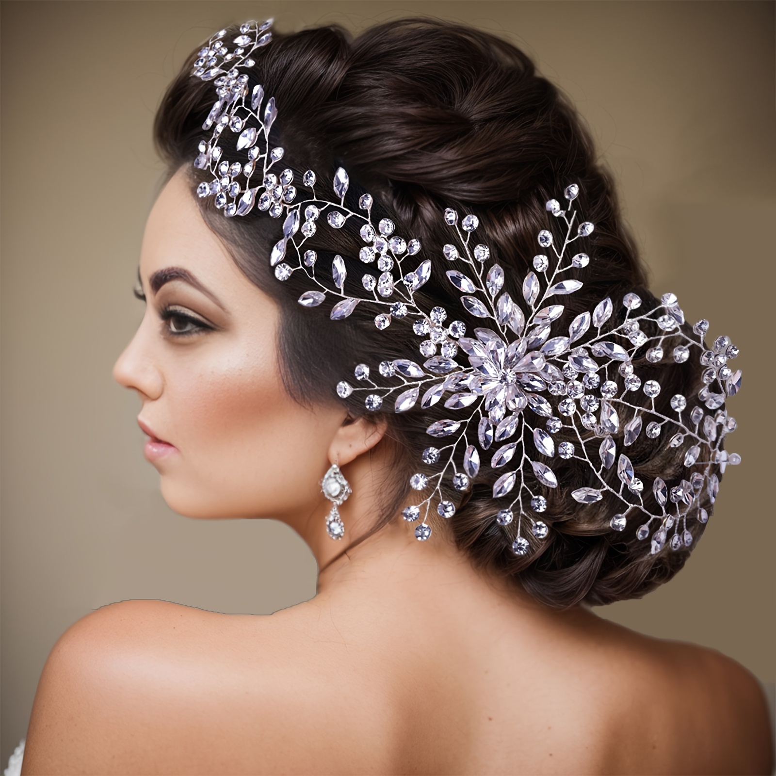 

1PC Haut De Gamme Fait À La Main Bandeau Brillant En Strass Pour Femmes Robe De Mariée Accessoires Pour Cheveux