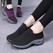 womens air cushion sock sneakers casual breathable slip on low top sports shoes comfy walking trainers details 0
