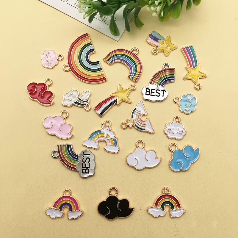 Zinc Alloy Charms Enamel Golden Mix Charms Pendant For Diy - Temu