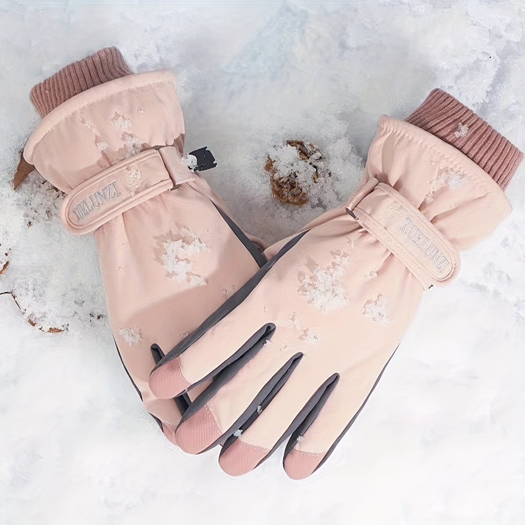 Guantes Esquí Invierno Estampado Letras Mujer Guantes - Temu Chile