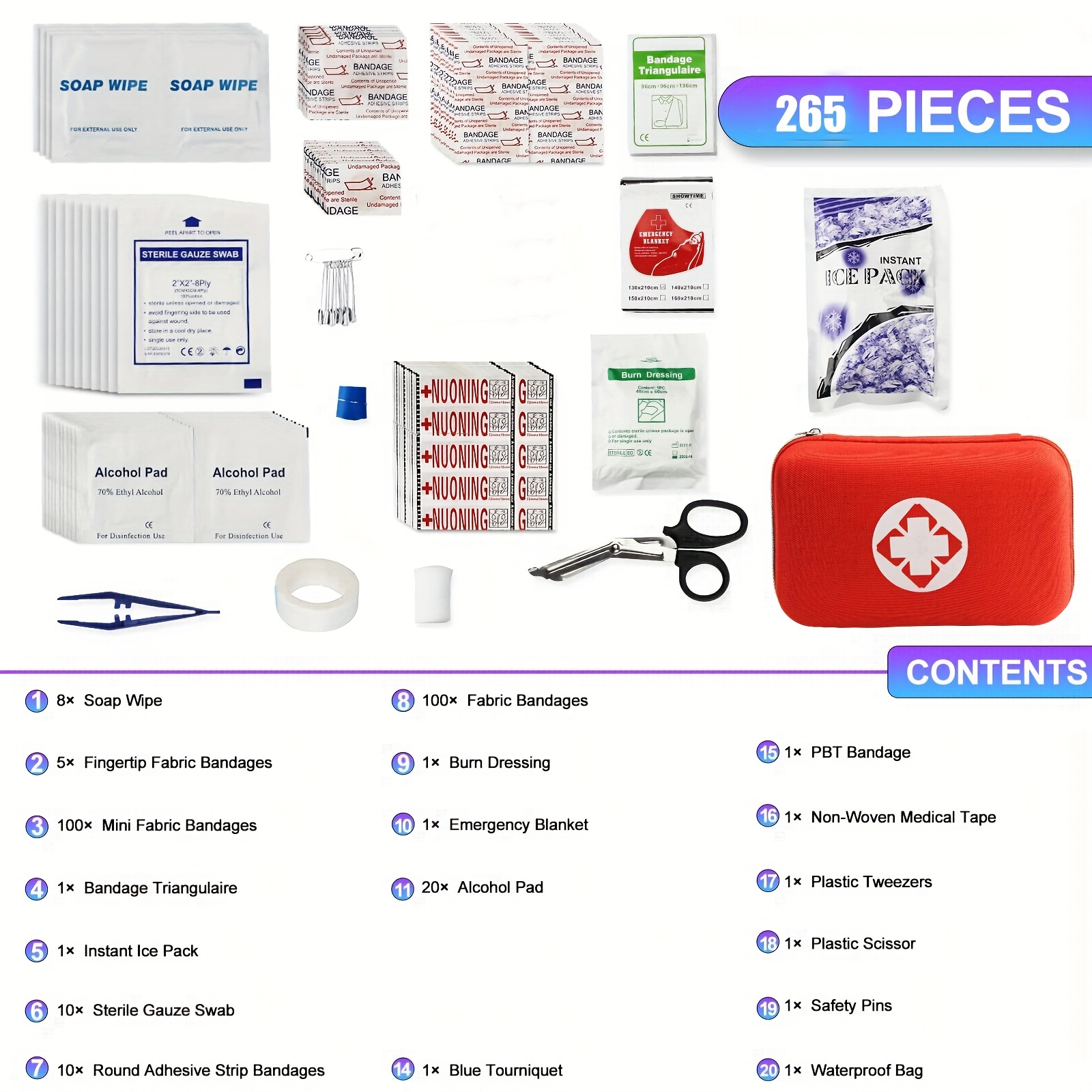 Comprehensive Travel First Aid Kit For Emergencies - Includes