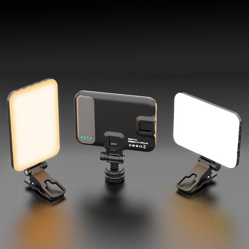 Luce LED D6 Per Selfie E Video – CRI 97+, 2500-6500K, Batteria 2500mAh, Clip Per Telefono E Fotocamera