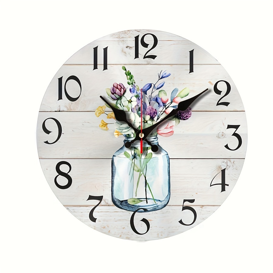  Reloj de Pared 11.8 in tulipán rojo planta flor hojas ver s reloj  pared artístico pintura tinta moda coración la cocina l hogar reloj pared  cocina Oficina Sala del Hogar regalos