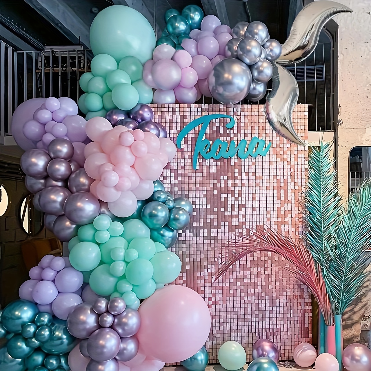 Decoraciones de fiesta de Sirenita Ariel, juego de suministros para fiesta  de cumpleaños incluye pancarta de feliz cumpleaños, vajilla, globos