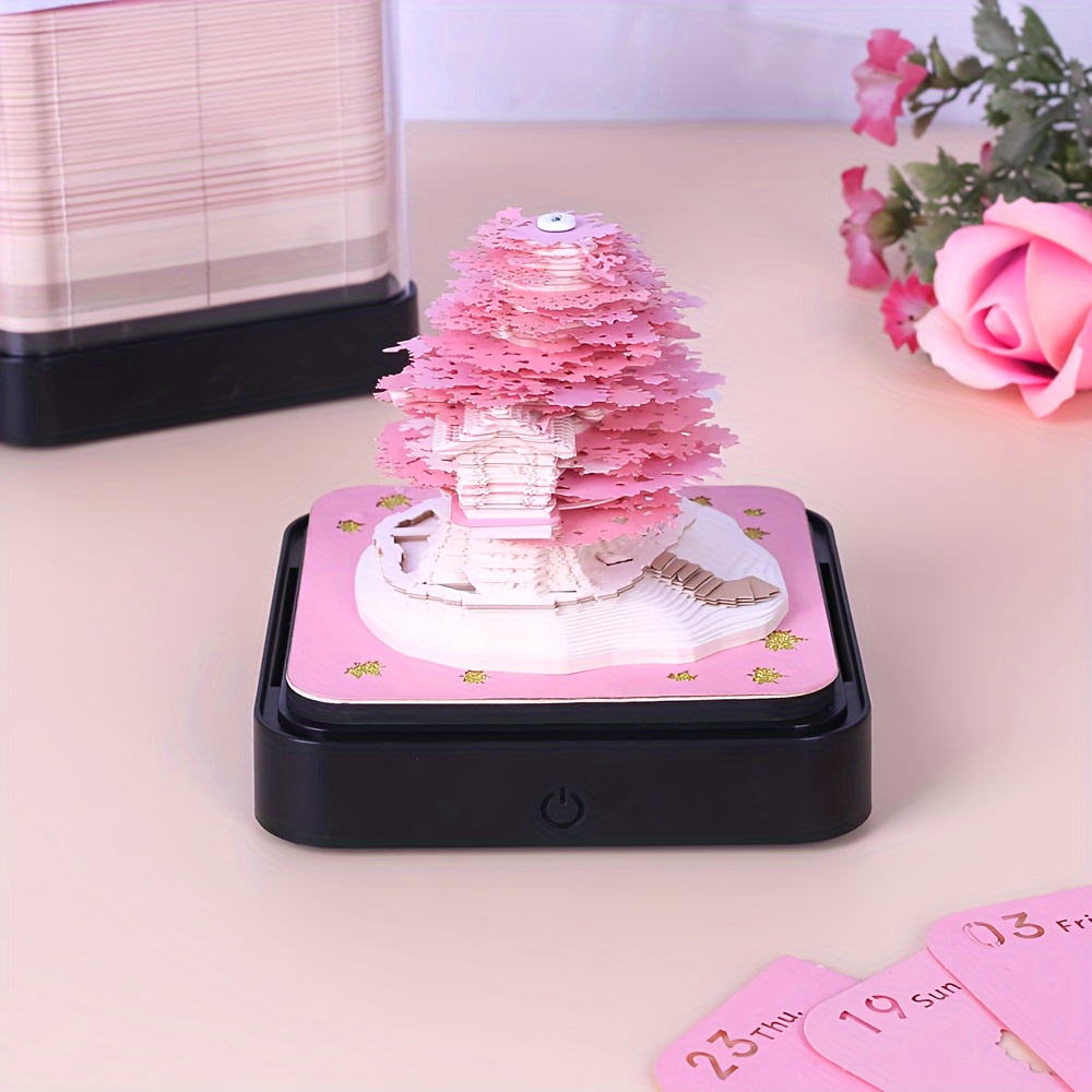 2024 3D Calendar with LED Lights - Artsy Pads Tree Memo Pad