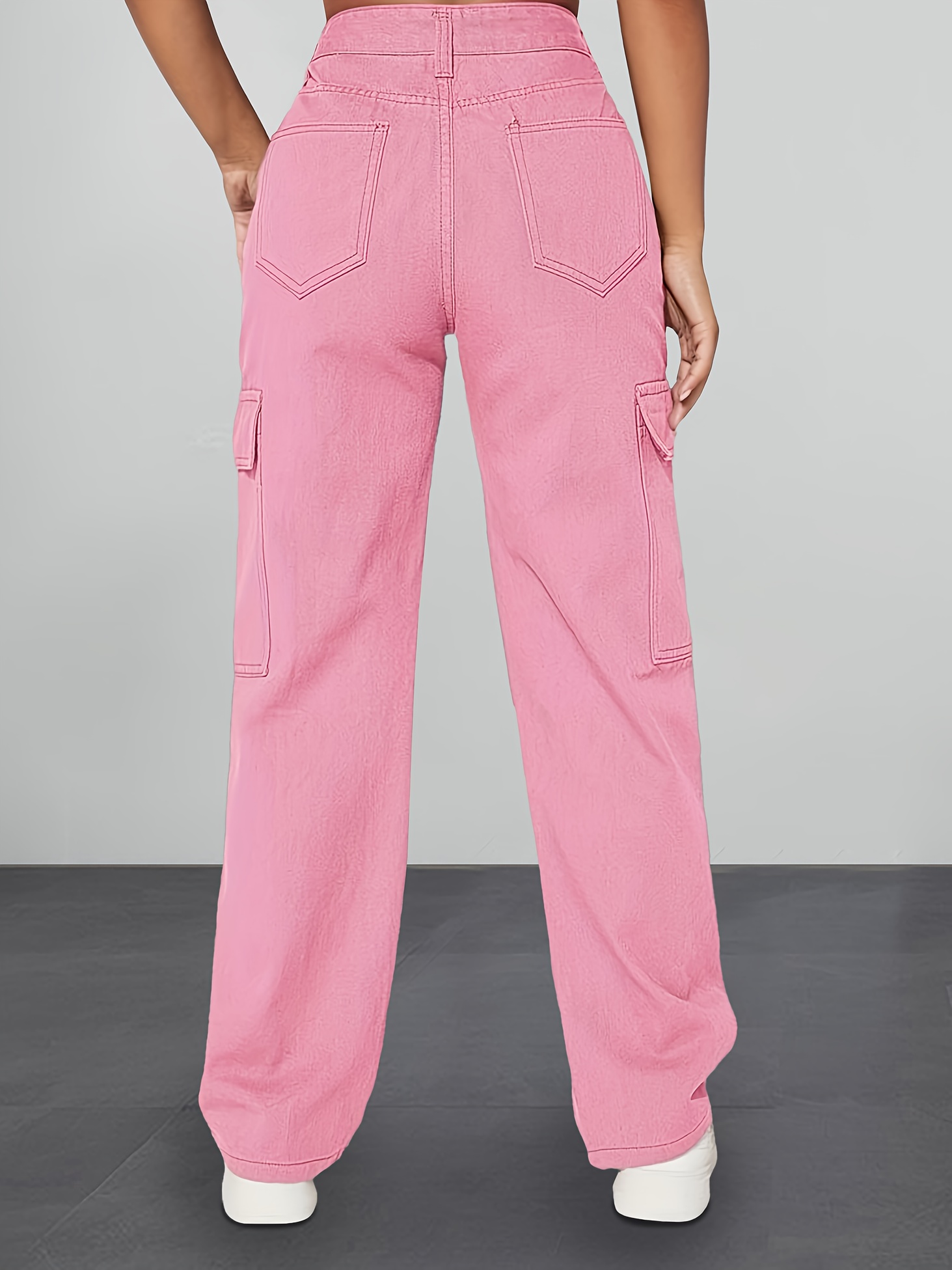 Wear Me Out Baggy Cargo Jeans - Pink