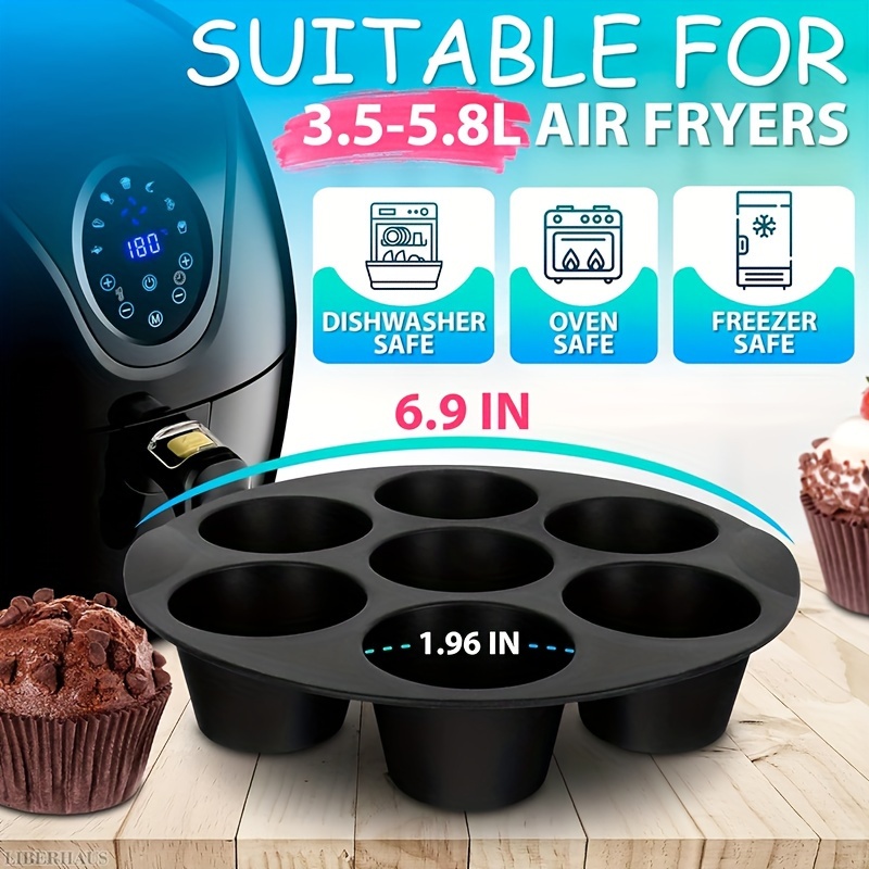 1pc Silicone Muffin Top Pans for Baking, 6-Cavity Non-Stick 3