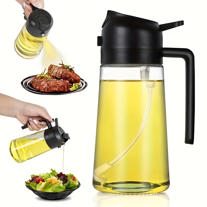SPADES STORE® - Pulverizador de aceite de oliva, dispensador de aceite,  botellas de aceite, botella de spray de aceite de oliva de 3.4 fl oz  (dorado)