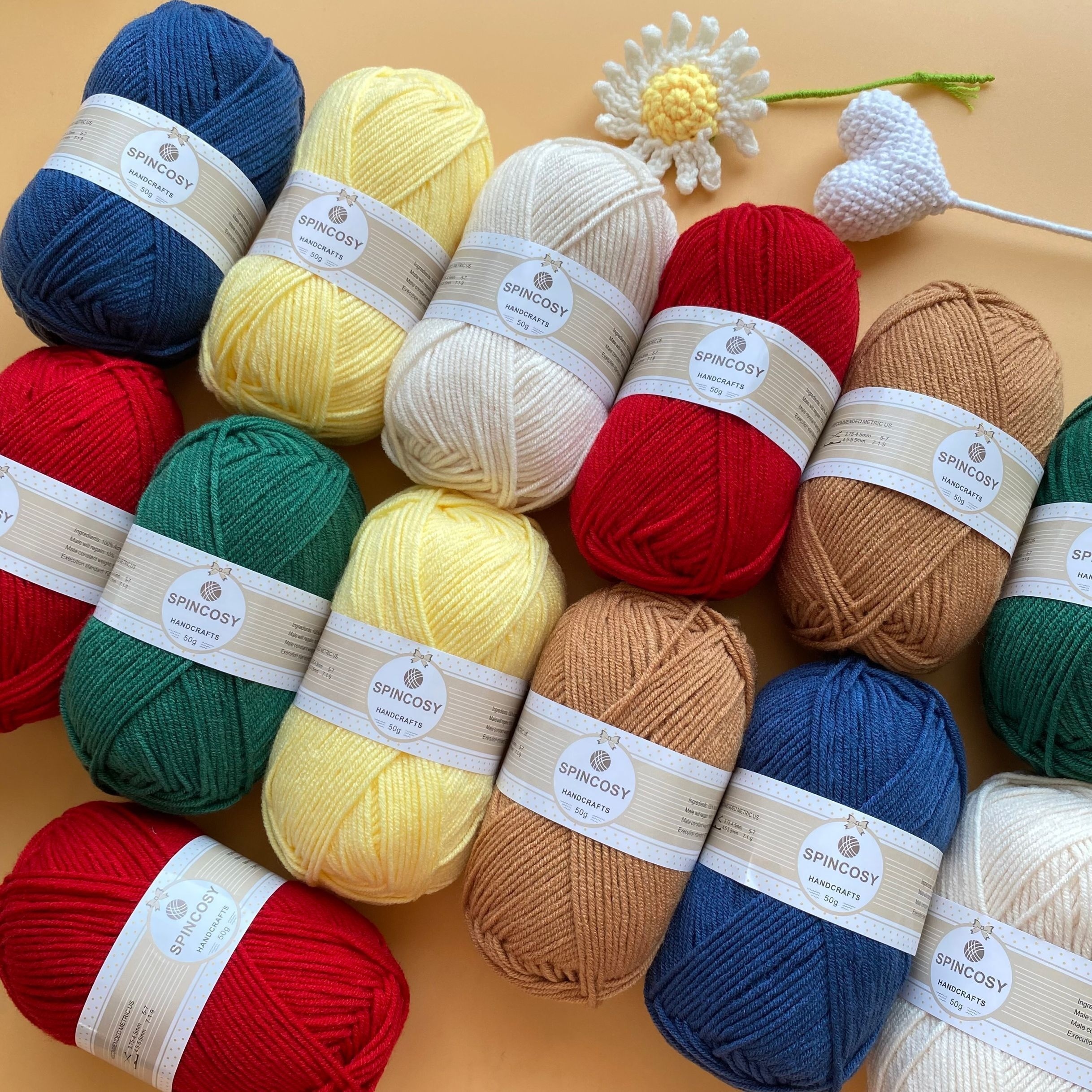 12pcs Multicolor Yarn Crochet Craft Yarn For Crocheting And