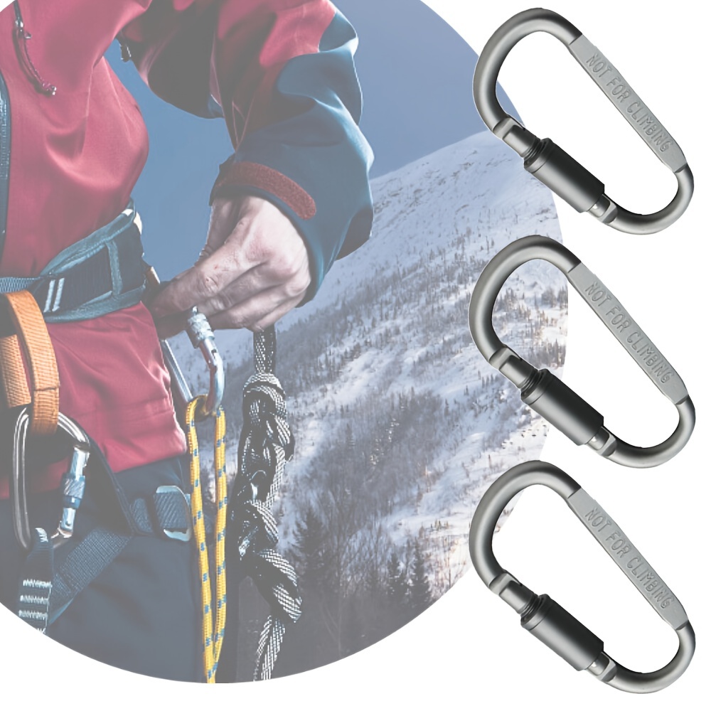 3pcs/set Carabiner Travel Kit Camping Equipment Alloy Aluminum Survival Gear Camp Mountaineering