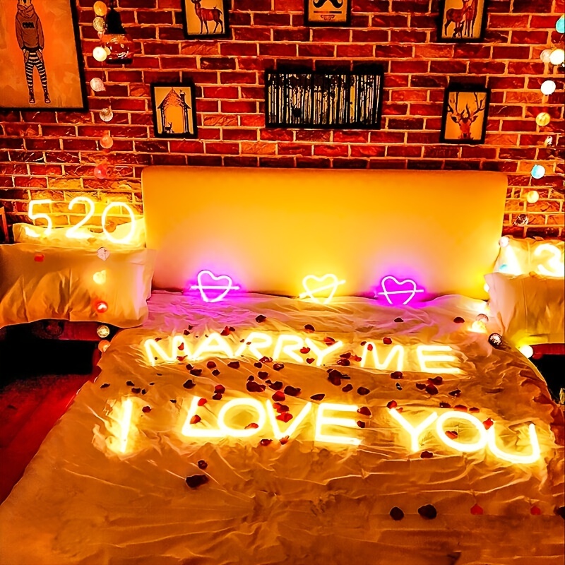 Angoily 1pc Led Symbol Light Party Neon Light Sign Marquee Letters  Cardboard Letters for Charcuterie Sign Light Neon Lamp Wedding Decoration  Party