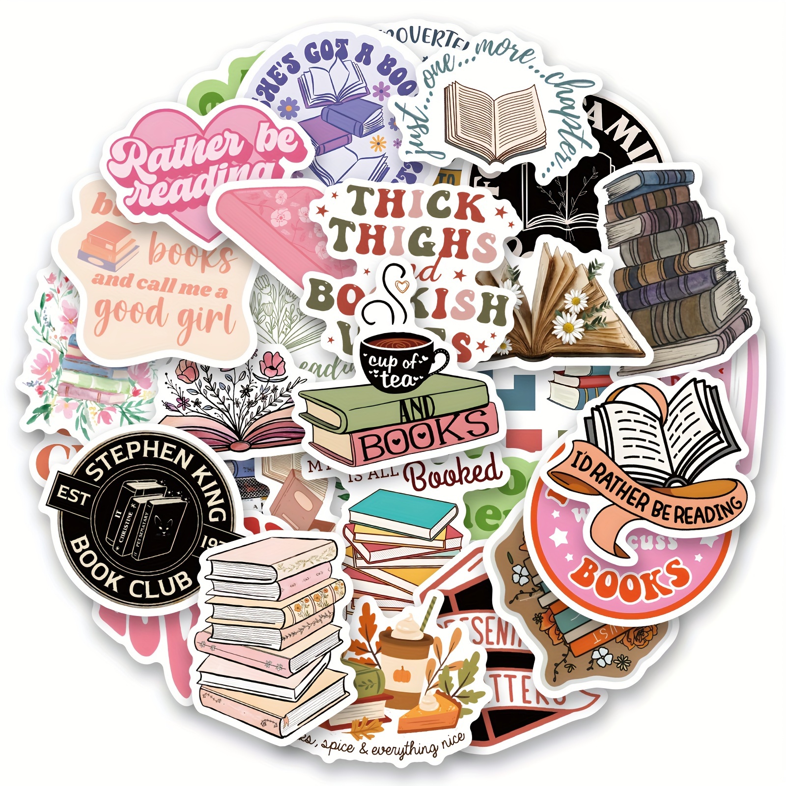 Bookish Stickers book Stickers Kindle laptop Computer Phone - Temu