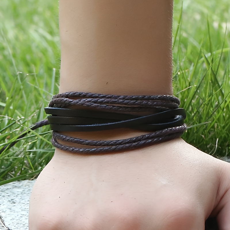 Women's Braided Brown Leather Bracelet