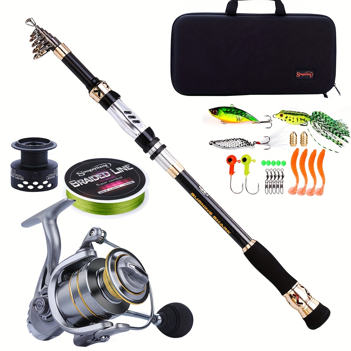 Shop Lixada Fishing Rod Reel Combo Full Kit with 2PCS 2.1m