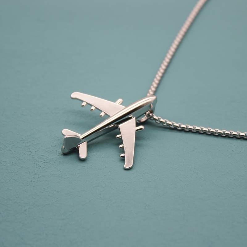 Jet Airplane Pendant Necklace