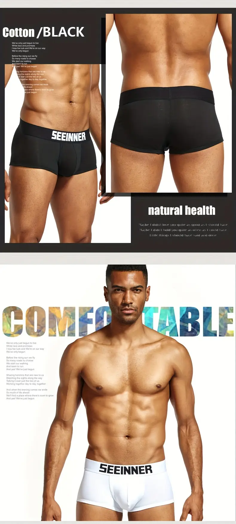 mens underwear cotton breathable comfy stretchy boxer trunks fashion boxer briefs shorts Product details 8