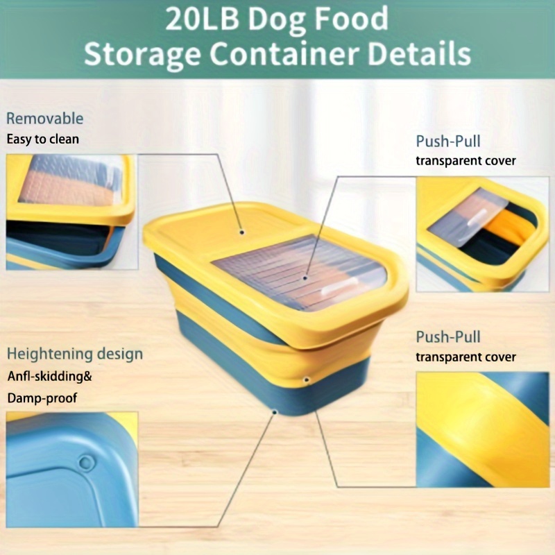 Collapsible Dog Food Storage Container, 10-13LB Airtight Dog Food