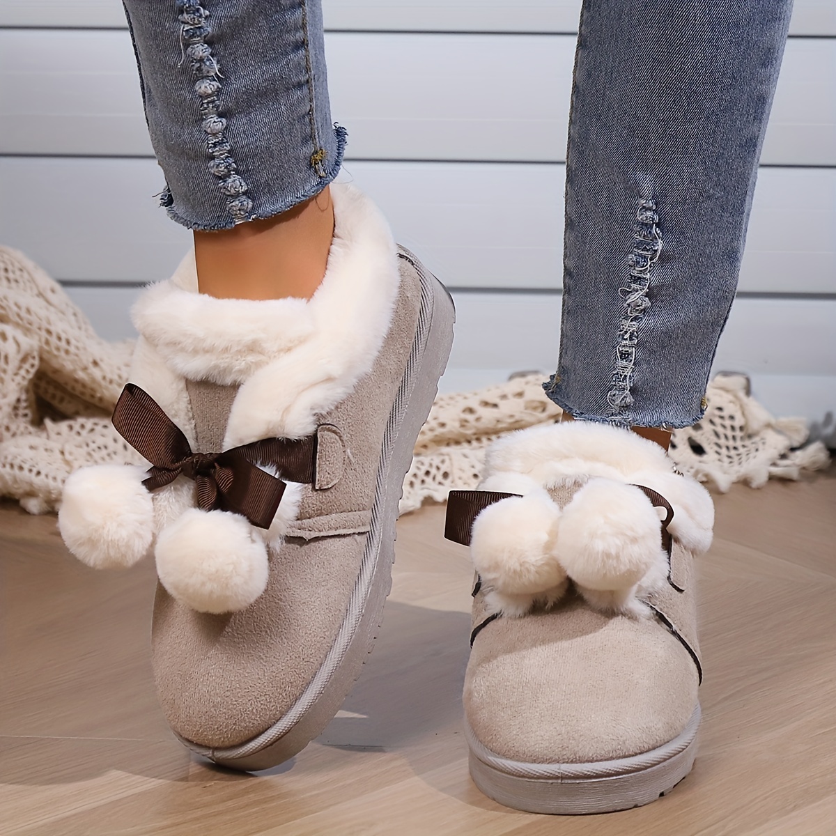 Pom pom boots store women's shoes