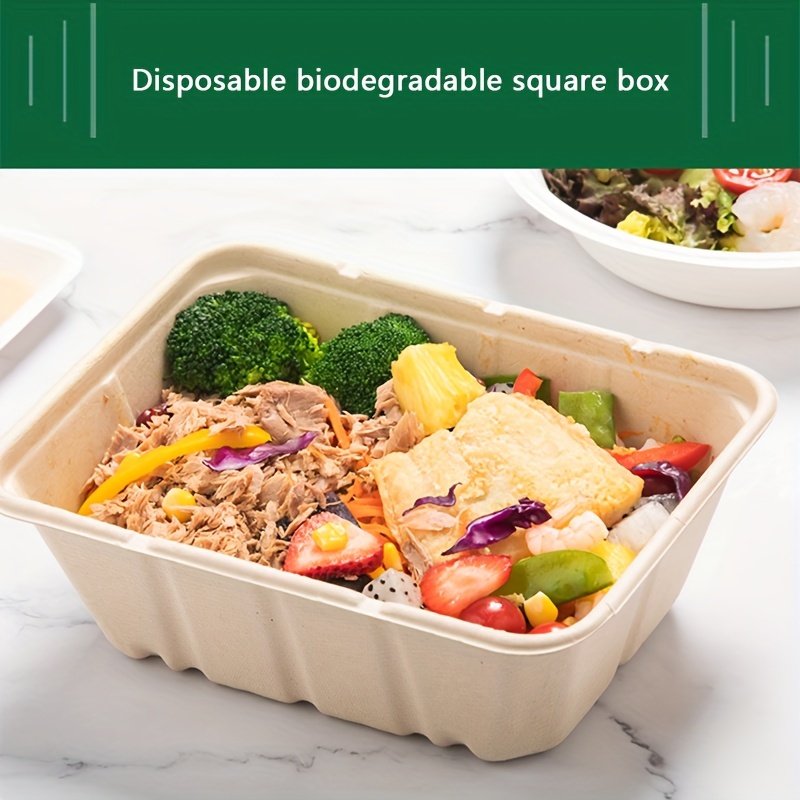 Food Grade Disposable Kraft Paper Salad Packing Box Takeout Food Salad Box  Breakfast Fast Food Tray With Lid Take-away Tray