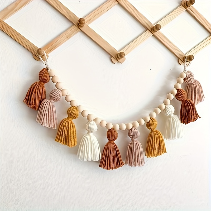 Tassel Garland Boho Garland Decor Wood Bead Decorative - Temu