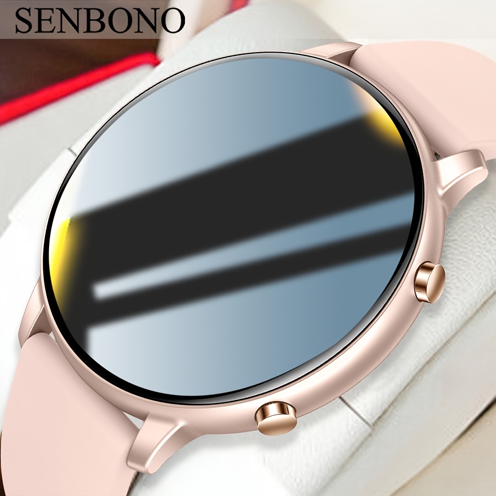 SENBONO-reloj inteligente redondo para hombre y mujer, pulsera con  Bluetooth, respuesta a llamadas, más de 100 esferas, deportivo, Para  Android e IOS - AliExpress