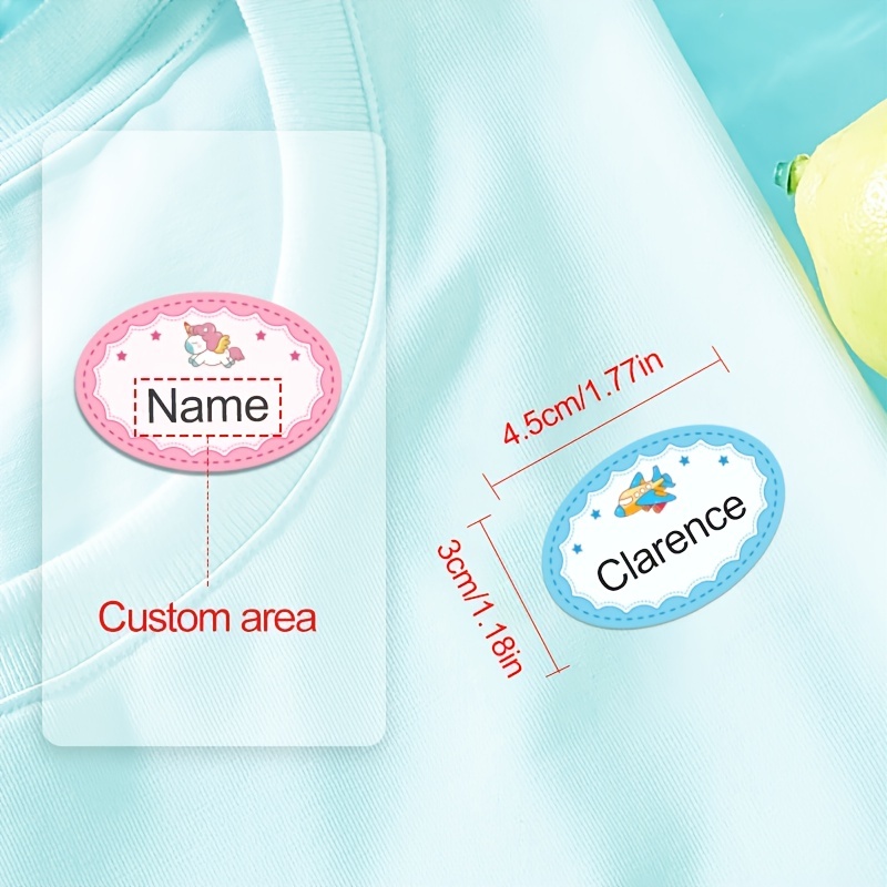 64 etiquetas termoadhesivas de tela para ropa, etiquetas de ropa  personalizadas, lavables para niños, etiquetas con nombre personalizadas  para ropa