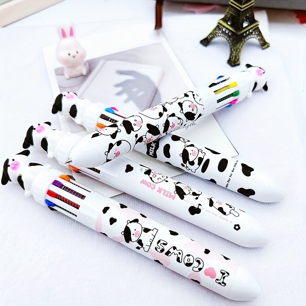 Cartoon Cute Black And White Cow Bobo Series Press Gel - Temu