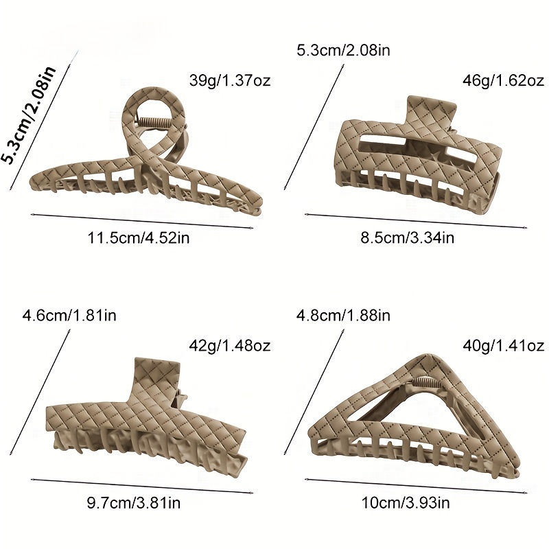Plaid Imprinted Hair Claw Ponytail Holder Shark Claw