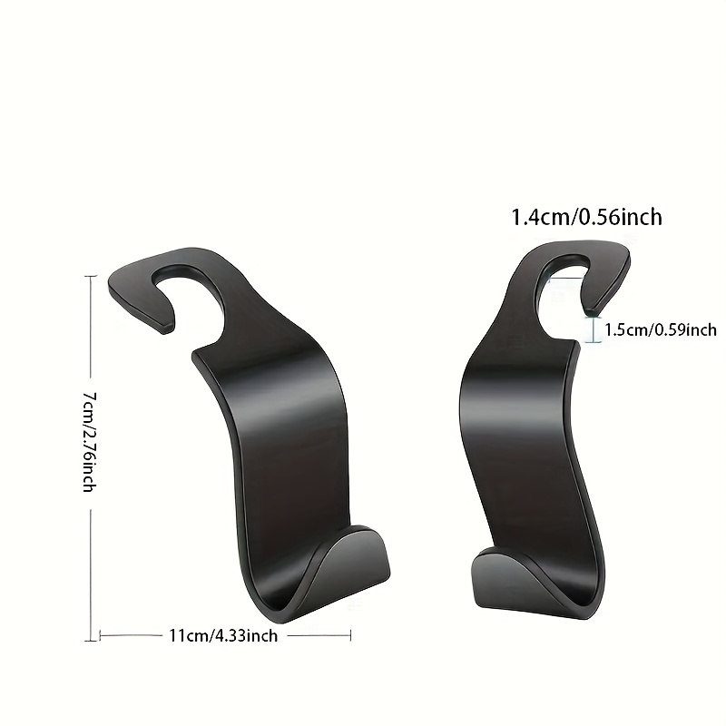 4pcs Car Back Seat Headrest Organiser Hanger Storage Hooks