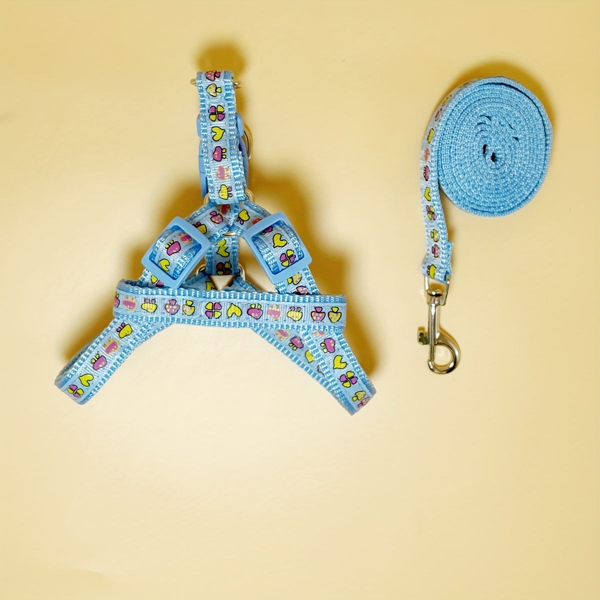 Adjustable Dog Harness with Cartoon Graphic Dog Leash