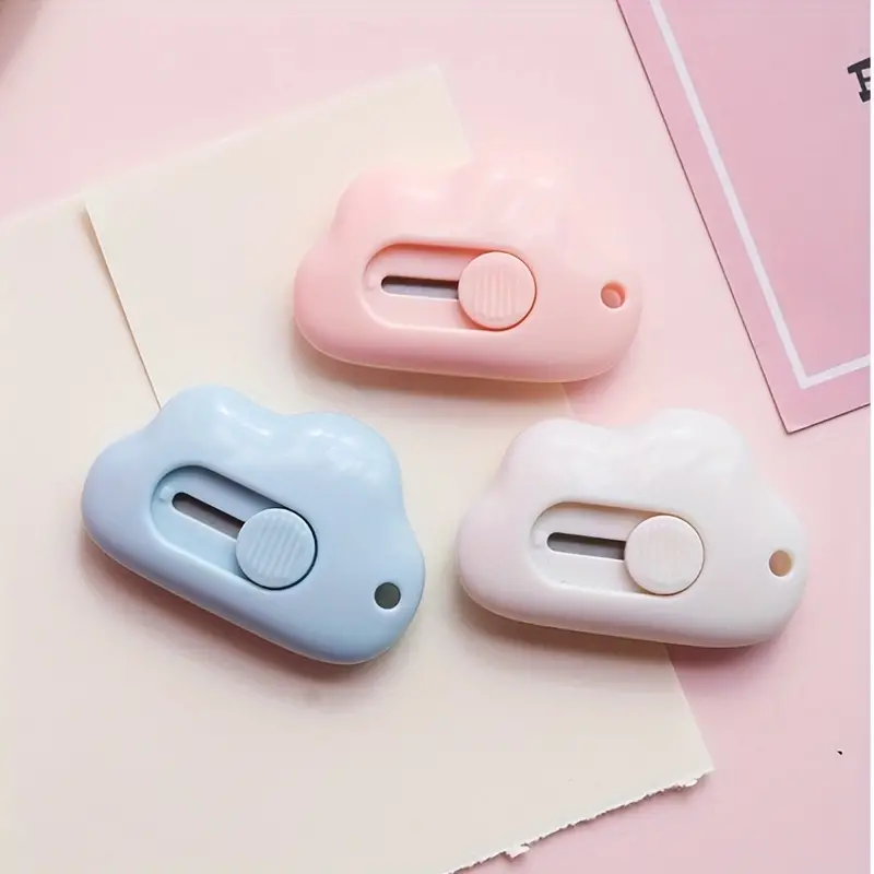 Girl Heart Lovely Cloud Mini Portable Student Box Cutter - Temu