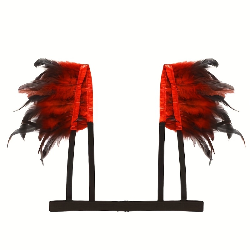 Punk Collar Shoulder Accessories Gothic Feather Belt Shawl Suit
