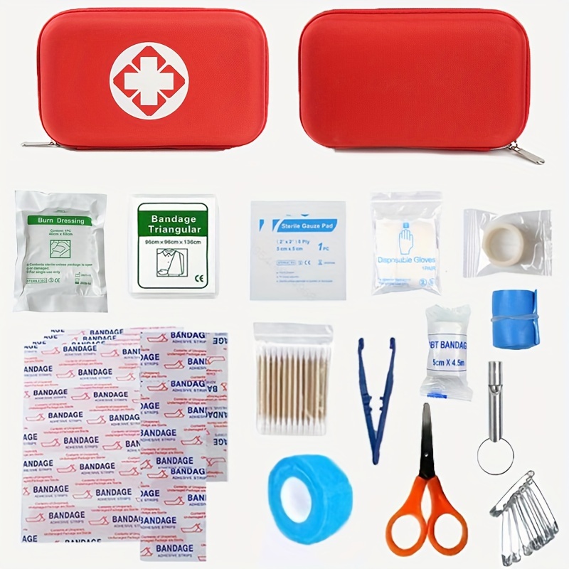 First Aid Kit For Home, Business And School, Compact, Portable Mini  Emergency Kit For Car Trips And Outdoor Activitie Survival And Hiking, -  Temu