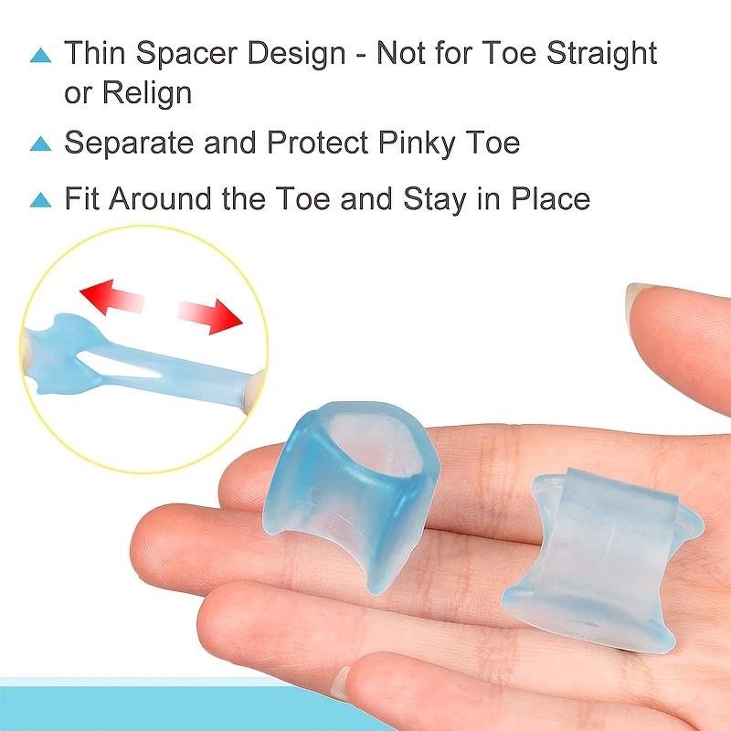 Pinky Gel Toe Separators, Silicone Toe Spacers, Small Toe Protector  Spreader, Cushions For Curled Overlapping Separate Toe Correct