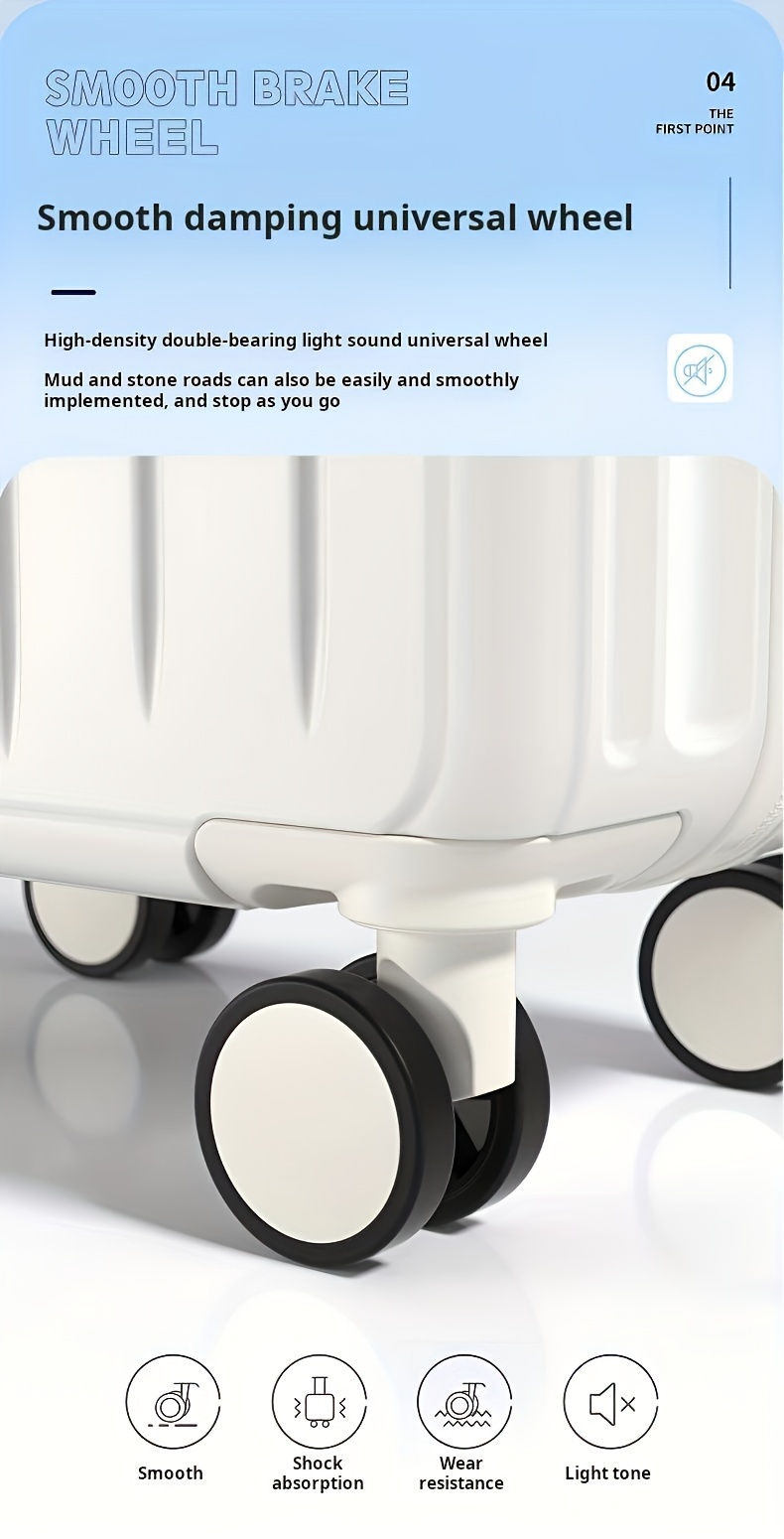 Conjunto de Equipaje Ligero de 2 Piezas para Mujeres - Maletas de Carrocería Rígida con Ruedas Giratorias y Bolsa de Cosméticos, Alimentadas por USB, Cierre con Cremallera - Disponible en Azul Pastel, Gris Claro, Rosa, Blanco - Ideal para Estudiantes y Viajes, Equipaje para Viajar