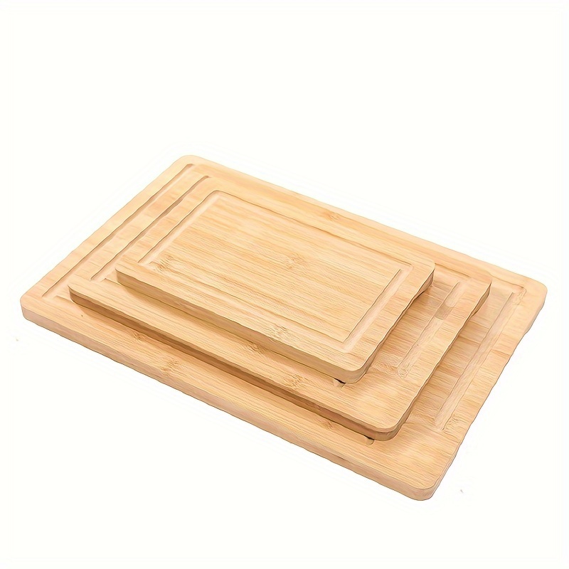 3個/セット まな板 ブッチャーブロック ジュースグルーブ付きの竹製