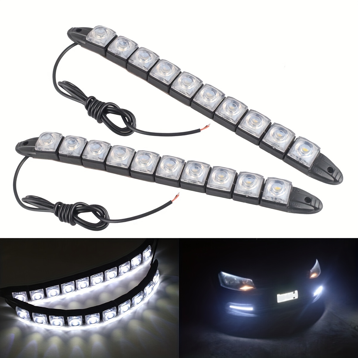 1 piezas Cinta LED para coche, impermeable, luz diurna, dc 12v