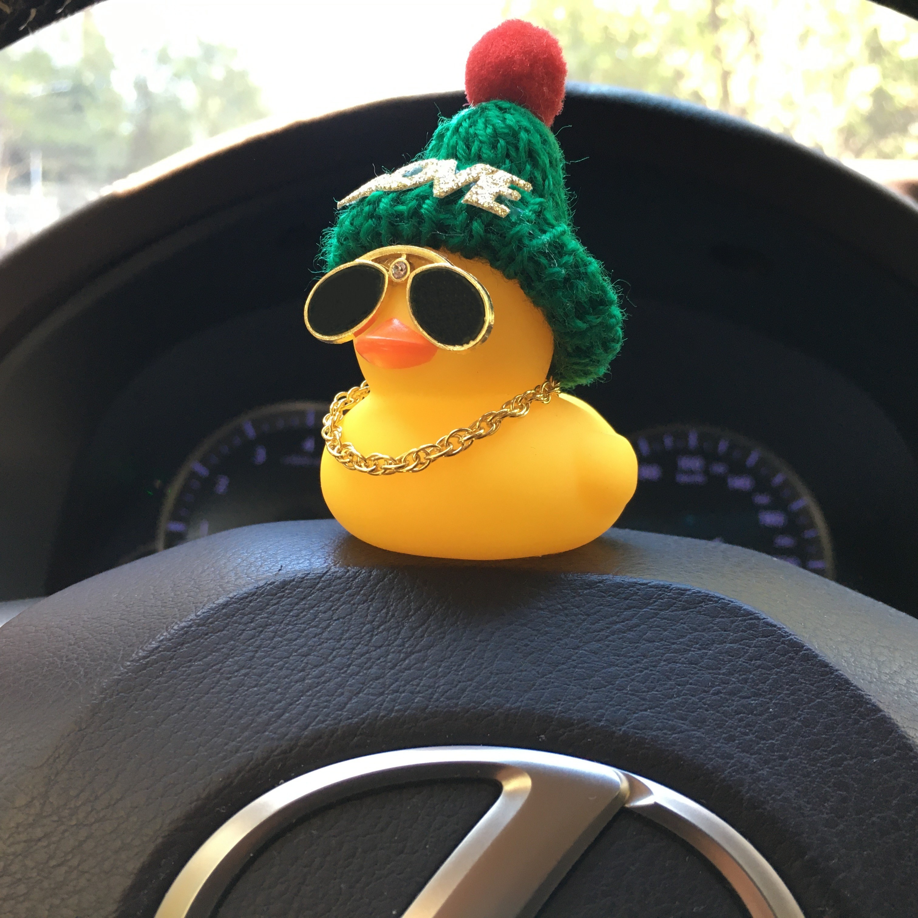 1pc Gummi-Enten-Auto-Ornament, Spielzeug-Enten-Auto-Dashboard