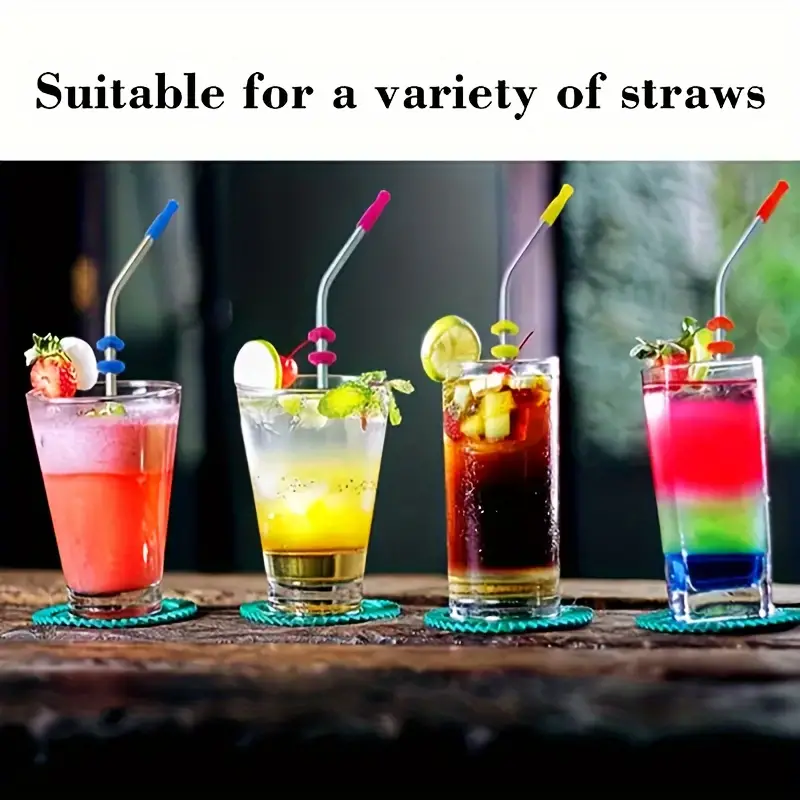 100 50 20pcs silicone straw sleeve for stanley cup spring summer reusable straw sleeve multicolor food grade straw tip cover stainless steel metal straw tip for 0 25 inch wide kitchen accessories party supplies valentines day party supplies details 6