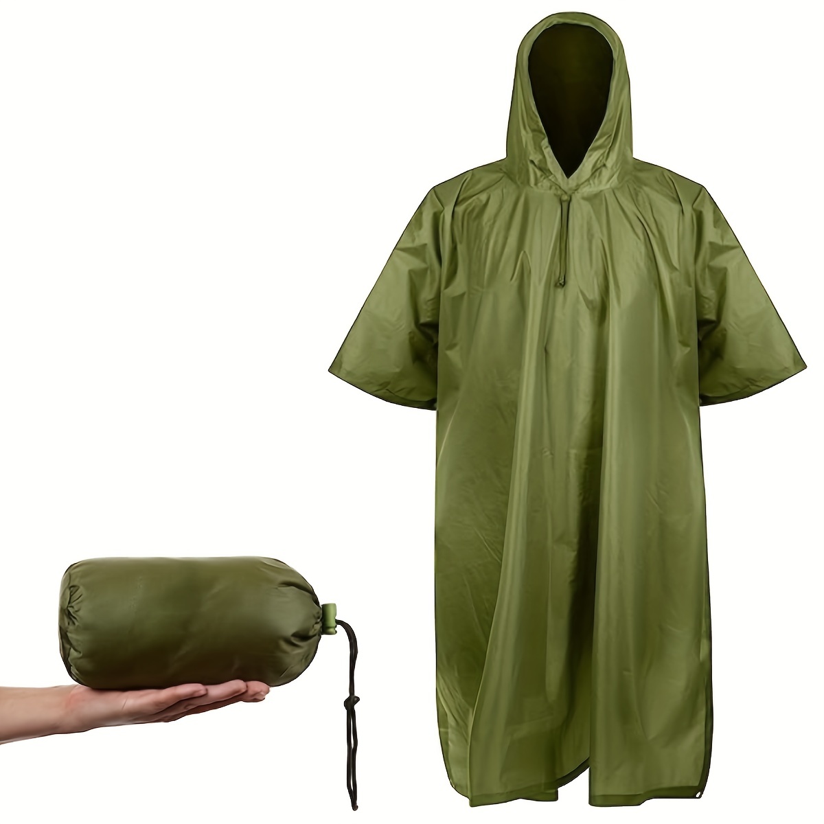 Hooded Rain Poncho Waterproof Raincoat Jacket for Men Women Adults,  Military Poncho for Outdoor Activities Camping Fishing (green) : :  Clothing & Accessories